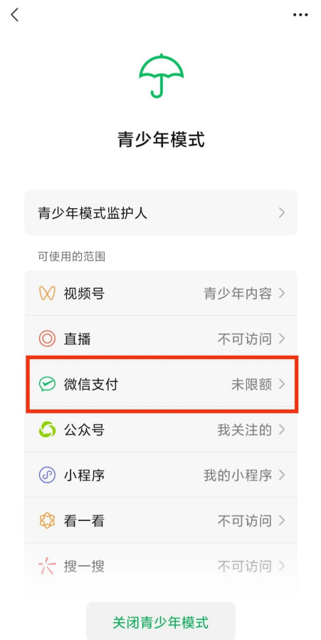 微信青少年模式怎么设置限制付款(微信青少年模式限制付款的操作方法)