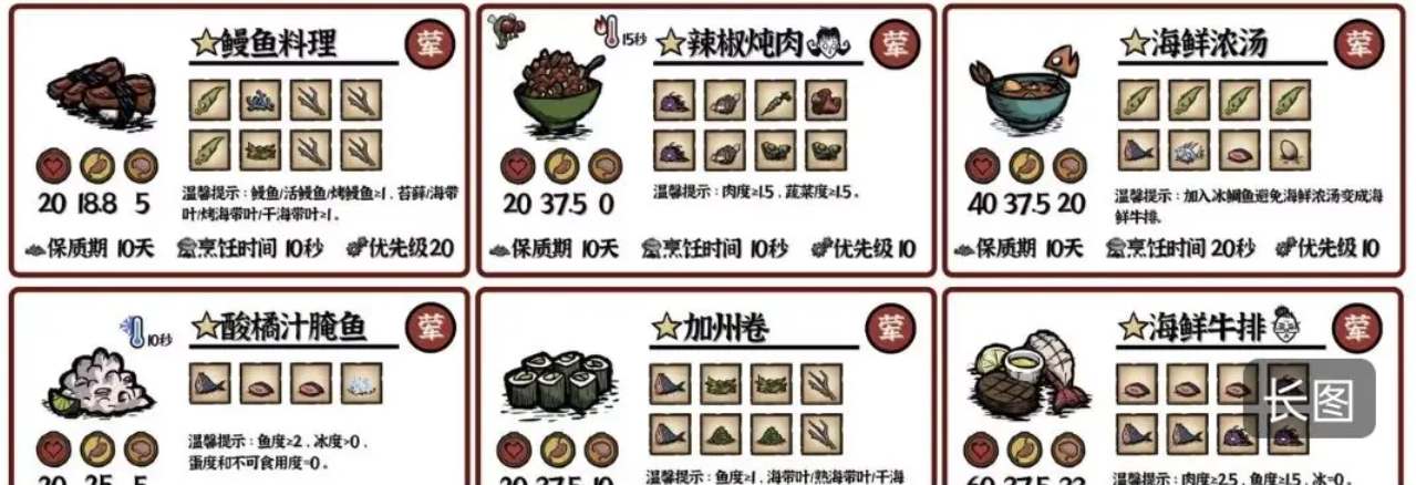 《饥荒新家园》有哪些食谱